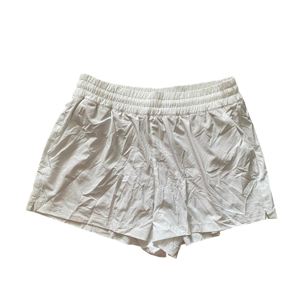Athleta Hit Your Stride Run Short Womens M White High Rise Featherweight Stretch